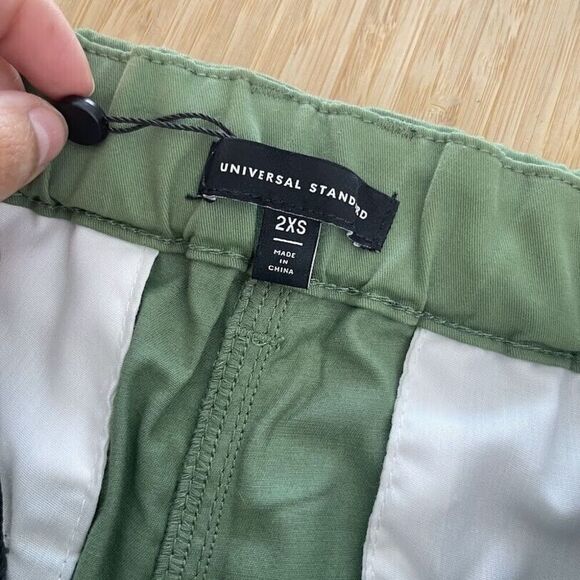 Universal Standard Breezy Weekend Pants 2XS 6/8 Green Twill Slim Straight Casual - Picture 5 of 15